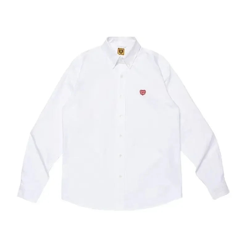 Humanmade Oxford Long Sleeve Shirt Autumn City Boy Casual Embroidered Unisex Top
