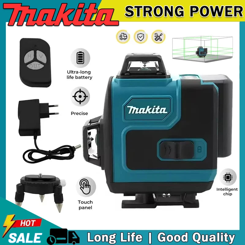 Makita  360 Horizontal Vertical 16-Line Cross Level High-Precision Portable Tool High-Precision Green Light Laser  Wall-Mounted