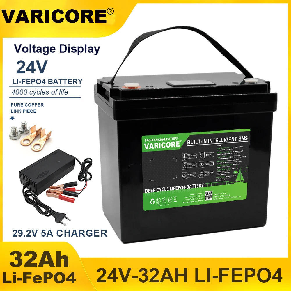 VariCore 12V/24V/36V/48V 360Ah 340Ah 180Ah 100Ah 120Ah LiFePO4 Battery for 4s 8s 10s 16s Solar Touring Car Golf Cart Duty-free