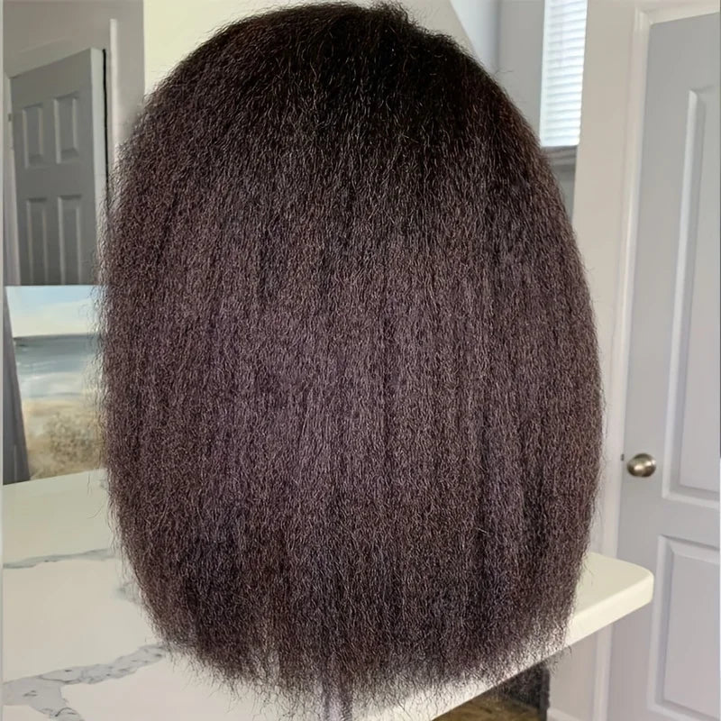 Kinky Straight 250% Density 13x4 HD Full Lace Front Human Hair Wigs Brazilian Glueless Lace Frontal Wigs Pre Plucked Women Yaki