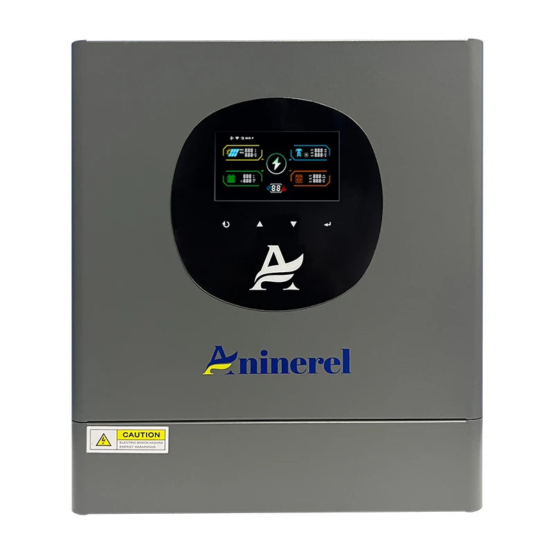 Aninerel 11KW 48V Hybrid Solar Inverter Dual Output Dual input Solar controller Color LCD Display MPPT 160A PV 500VDC RS232/485