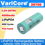 VariCore 3.2V 26700 4000mAh LiFePO4 Rechargeable Battery 3C Discharge DIY 24V 36V 48V Electric Tricycle Batteries Pack Grade A