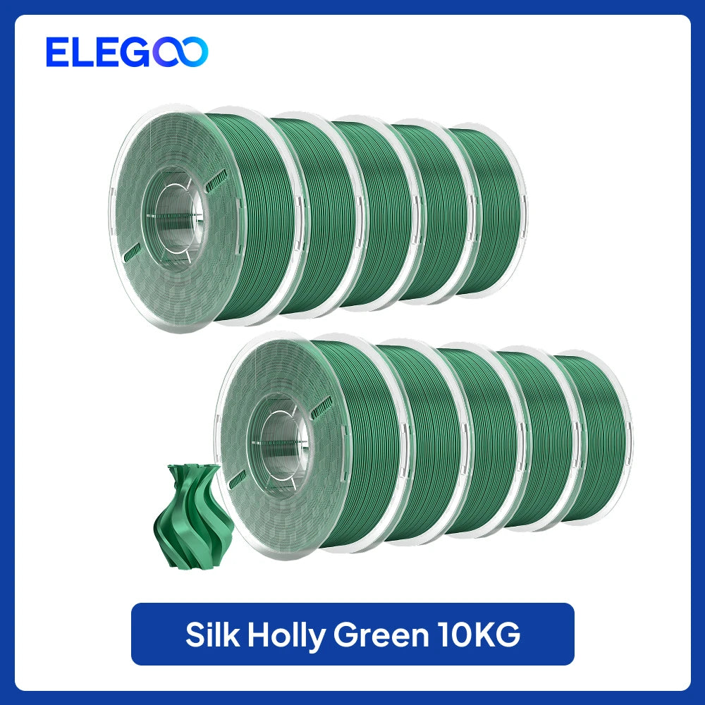 ELEGOO 5KG/10KG 1.75mm Silk PLA Filament,3D Printer Filament 1kg Gold Silver Fits for Most FDM 3D Printers