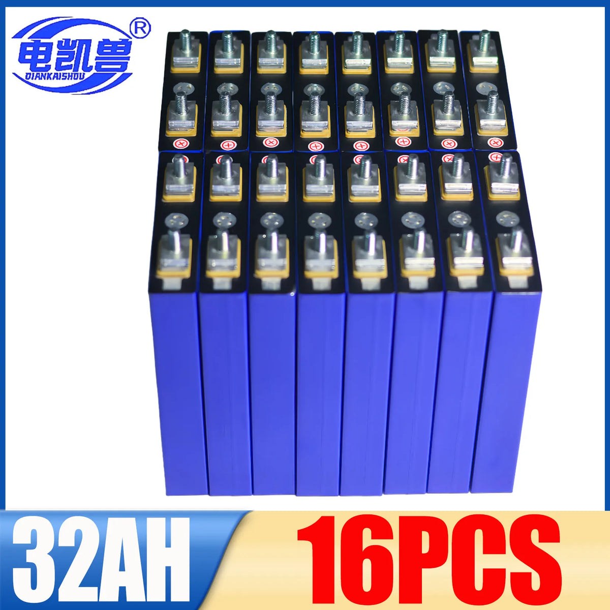 New Grade A LiFePO4 3.2V 32Ah Lithium Iron Phosphate Battery DIY 12V 24V 48V Motorcycle Motor Modification and Charging Battery