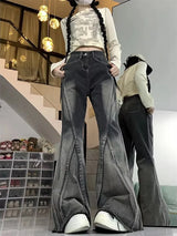 2023 Women Black Gothic Jeans Harajuku Y2k 90s Aesthetic Vintage Fashion Denim Trousers 2000s Wide Jean Pants Trashy Emo Clothes
