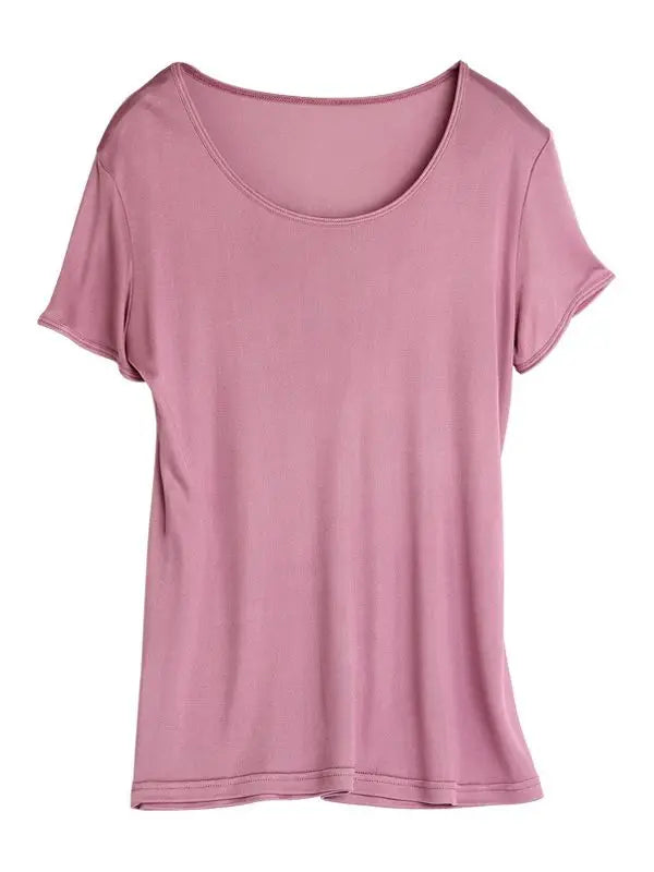 SuyaDream Woman Silk T Shirt Knitted Real Silk Short Sleeved O Neck Solid Basic Tee Simple Summer Top Black White