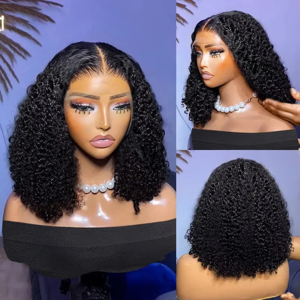 Short Bob Wigs Water Curly 13x4 13x6 Deep Wave HD Lace Frontal Wig For