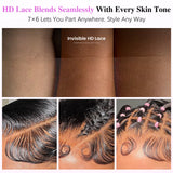 Glueless Wig Human Hair Burmese Curly 7x6 Lace Closure Wig Beginner Friendly HD Lace Bleached Knots Remy Human Hair Wigs