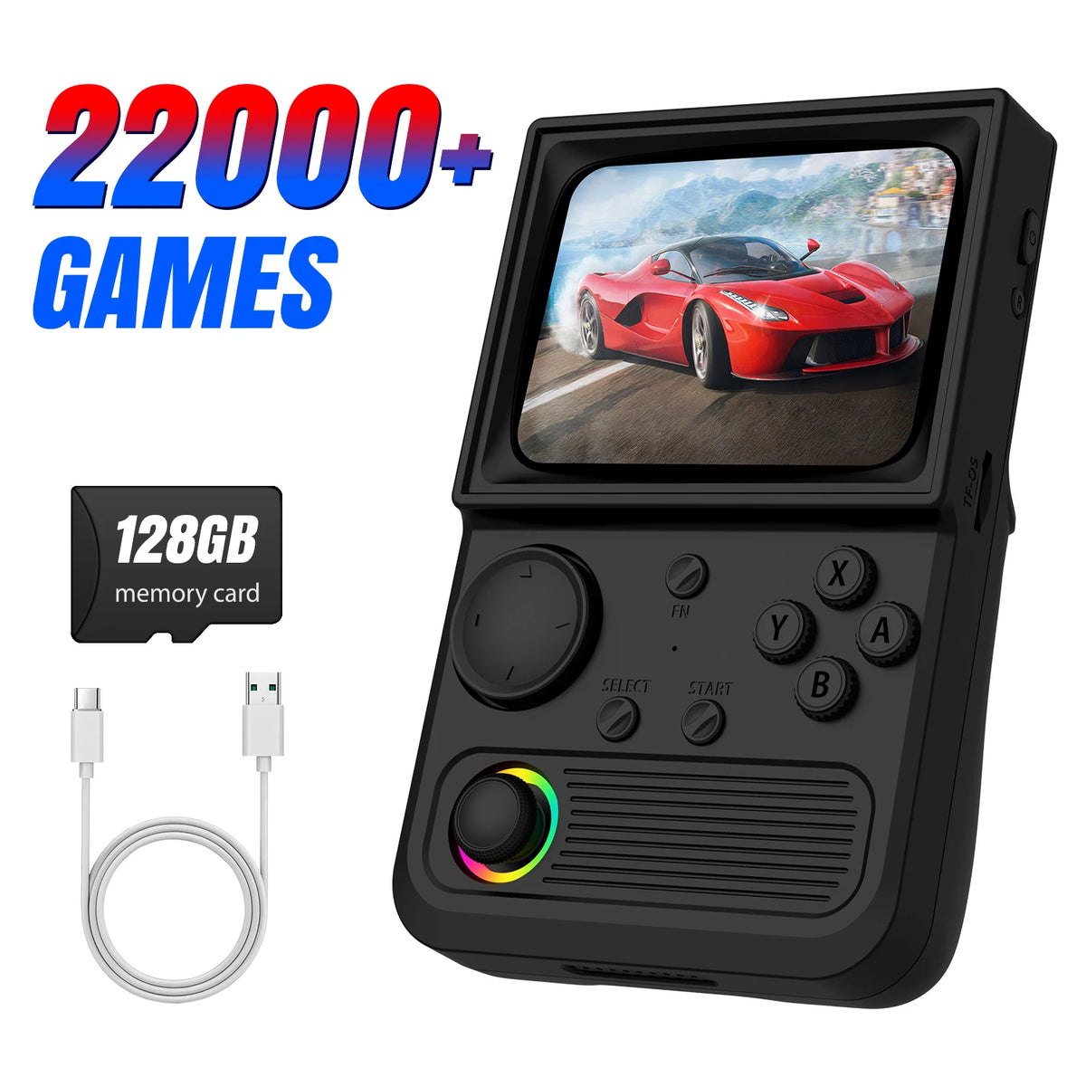 R36T Retro Handheld Game Console 22000+Game 3.5'' HD IPS Screen WI-FI Multiplayer 128G Portable Pocket Video Player Ship From US