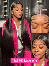 30 40 Inch 13x4 13x6 HD Transparent Bone Straight Lace Front Wigs 4x4