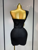 Luxury Birthday Dress Women Sexy Backless Black Bodycon Bandage Mini Dress Celebrate Birthday Evening Party Fashion Dress