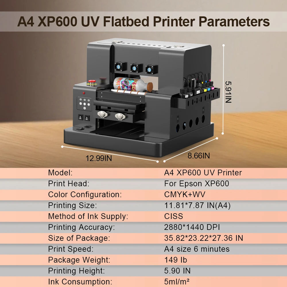 A4 UV Printer UV DTF Impresora A4 For Epson XP600 L805 UV DTF Transfer Film Printing Machine For Phone case Glass Acrylic Print