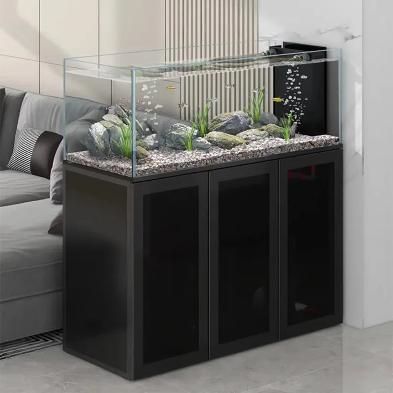 Living room home large native landscaping South American tank simple modern side bag bottom filter ecological fish tank