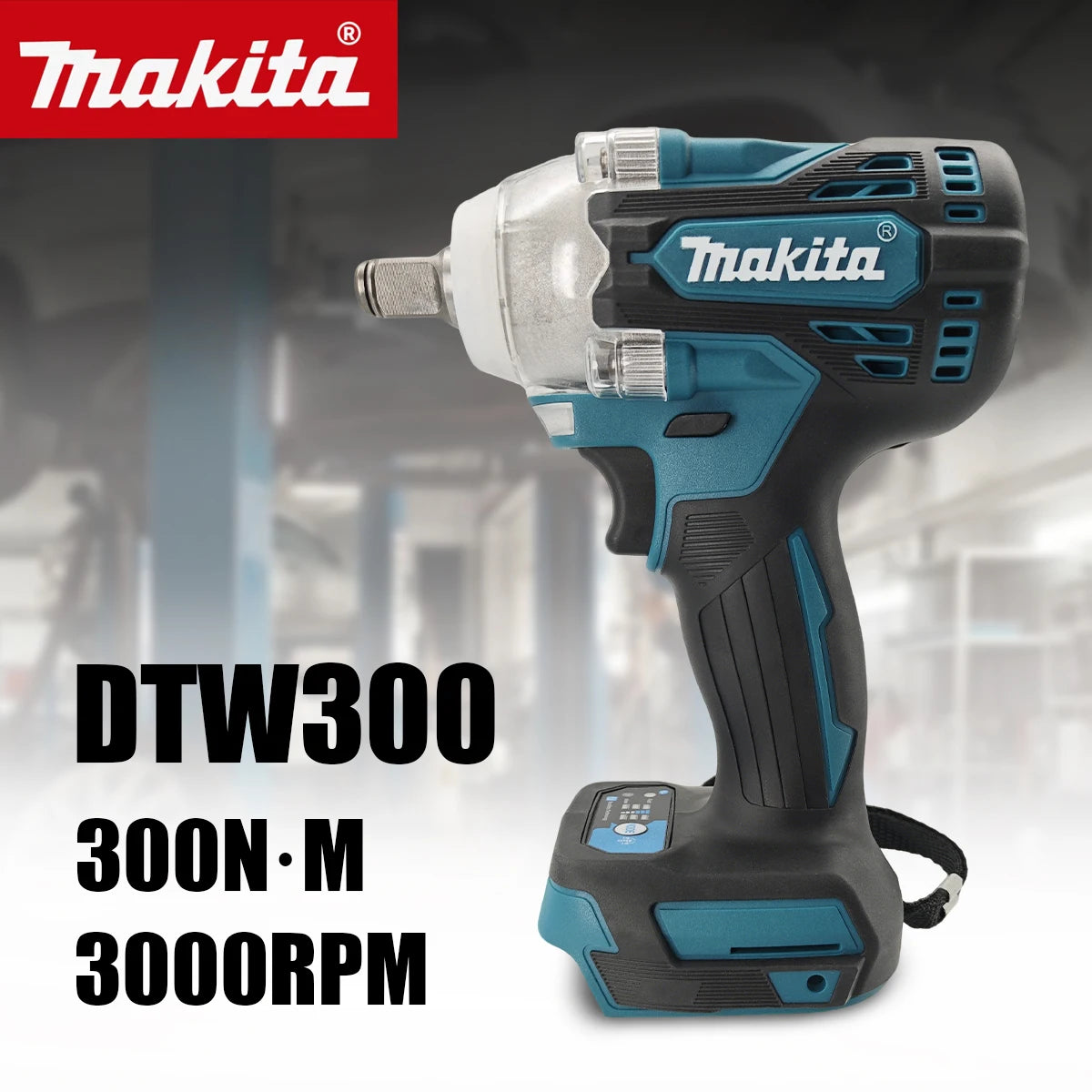 Makita DTW300 18V Tool Set Brushless Power Large Cordless Wrench 330Nm Torque Wind Cannon Remove Tire Lithium Auto Repair