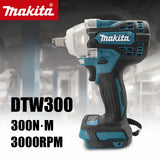 Makita DTW300 18V Tool Set Brushless Power Large Cordless Wrench 330Nm Torque Wind Cannon Remove Tire Lithium Auto Repair