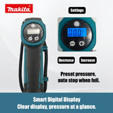 Makita 21V Mini Air Compressor 130PSI 830KPA With LED Light 30-65L Car Electric Air Pump Auto Inflatable Tire Inflator