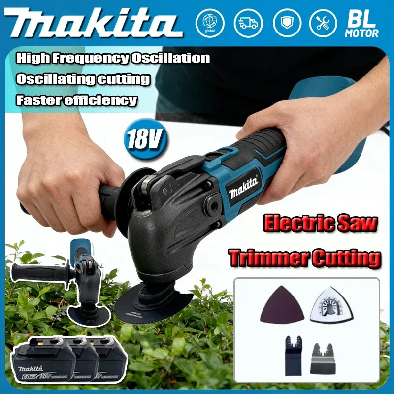 Makita 600W Oscillating Multi Function Tool 20000OPM Electric Saw Trimmer Cutting Woodworking Power Tool for 21V 18V Battery