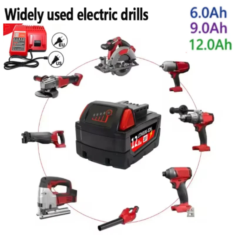 9.0Ah/12.0Ah/6.0A M18 18V Replacement For Milwaukee M18B5 XC Li-ion battery Charger, BR, 48-11-1815 2604-20 48-11-1850 charger