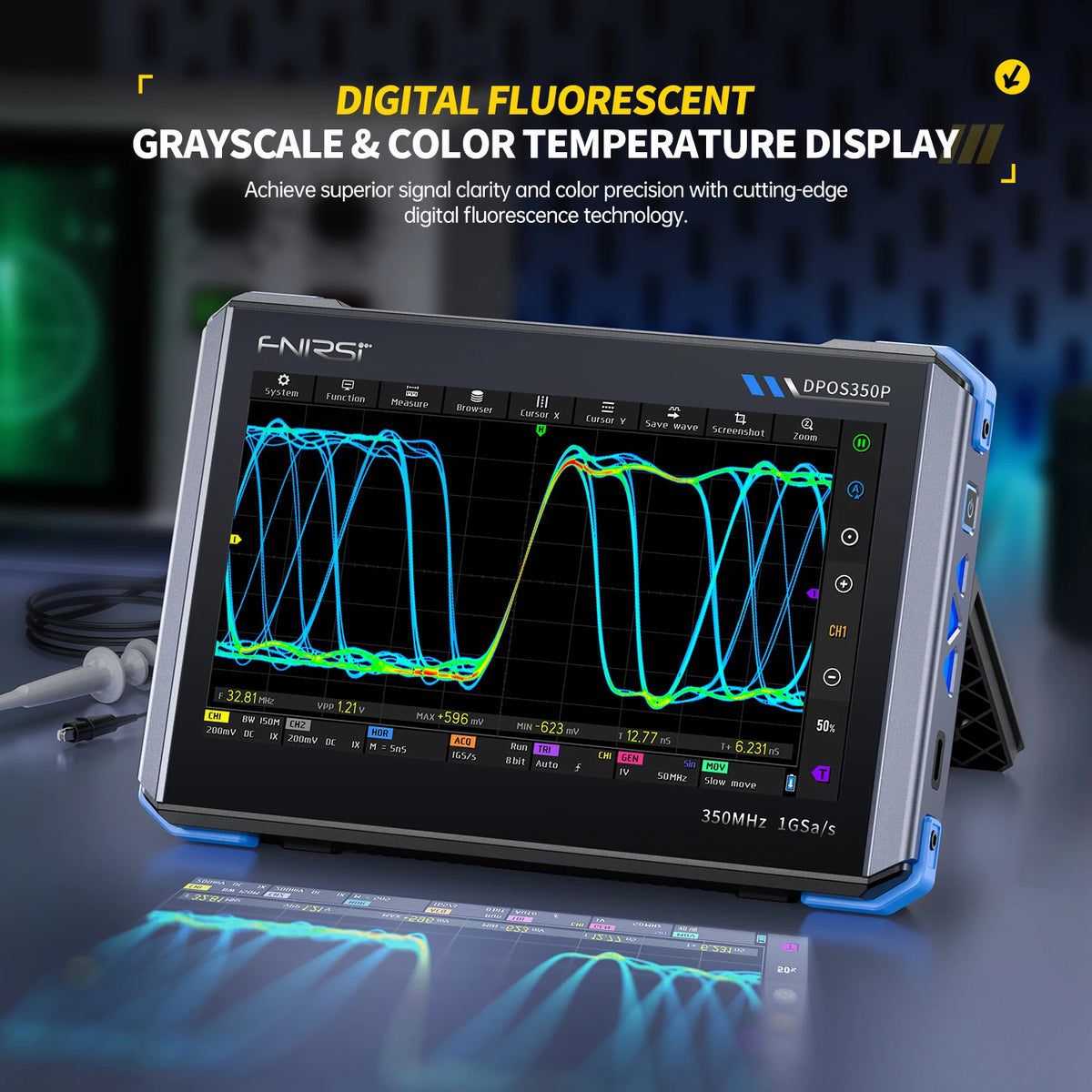 FNIRSI DPOS350P Digital oscilloscope 2CH 350MHz Touch Repair Tool, 4-in-1 Multifunction Workshop Tool