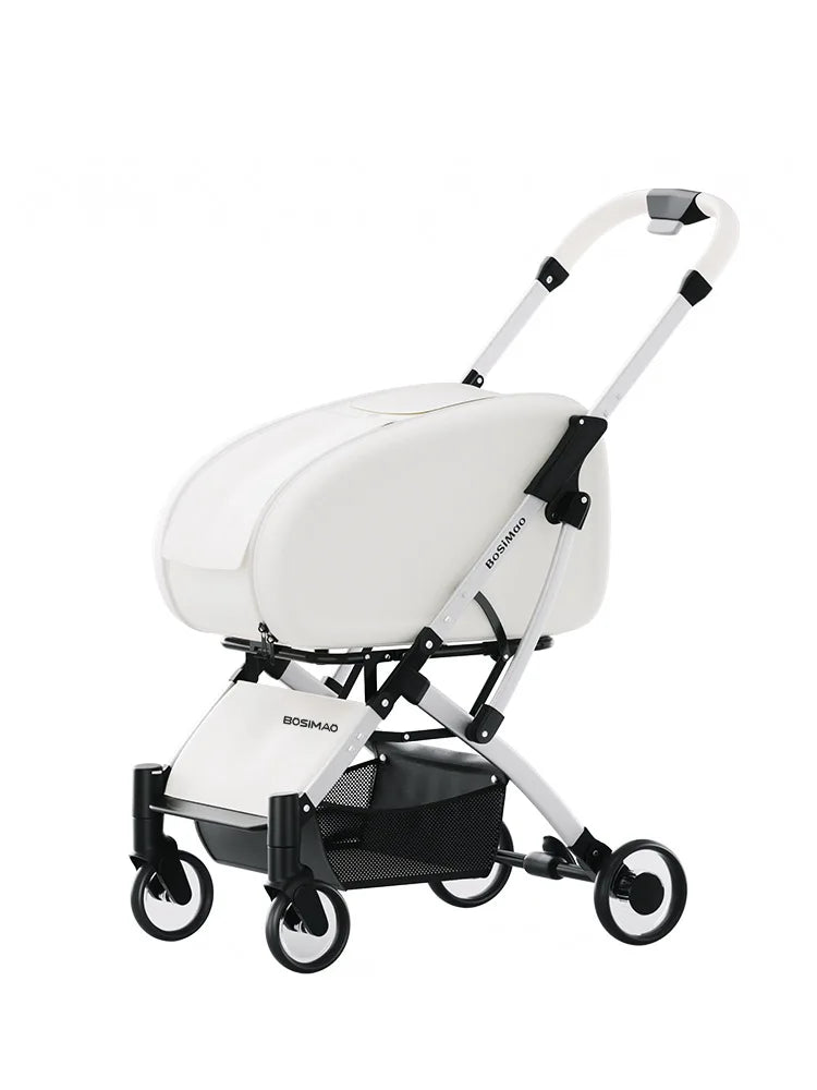 15kg Luxury Foldable Pet Stroller - Detachable Aluminum Frame Lightweight Carrier for Dogs/Cats All-Terrain Travel