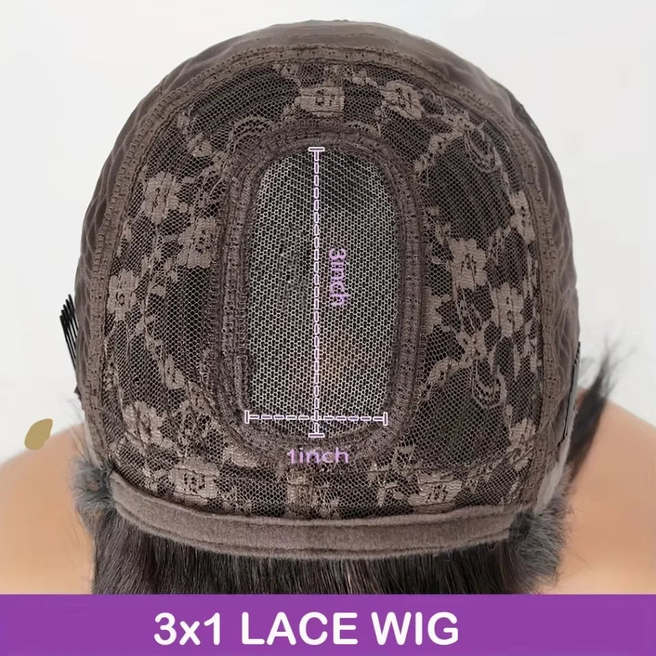 30 32 Inch Glueless Wig Bone Straight Human Hair With Bangs 250 Density 3x1 Lace Middle Part Wigs For Women