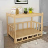 Solid Wood Dog House Dog Bed Smooth Polished Teddy Dog House Golden Retriever Detachable Pet Bed Solid Wood Cat Bed