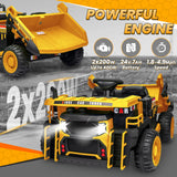 24V Ride on Toys w/Remote Control, 2 Seater 400W Ride on Dump Truck, Electric Powered Ride on w/Dump Bed, 3 Speeds, Shovel, Blue