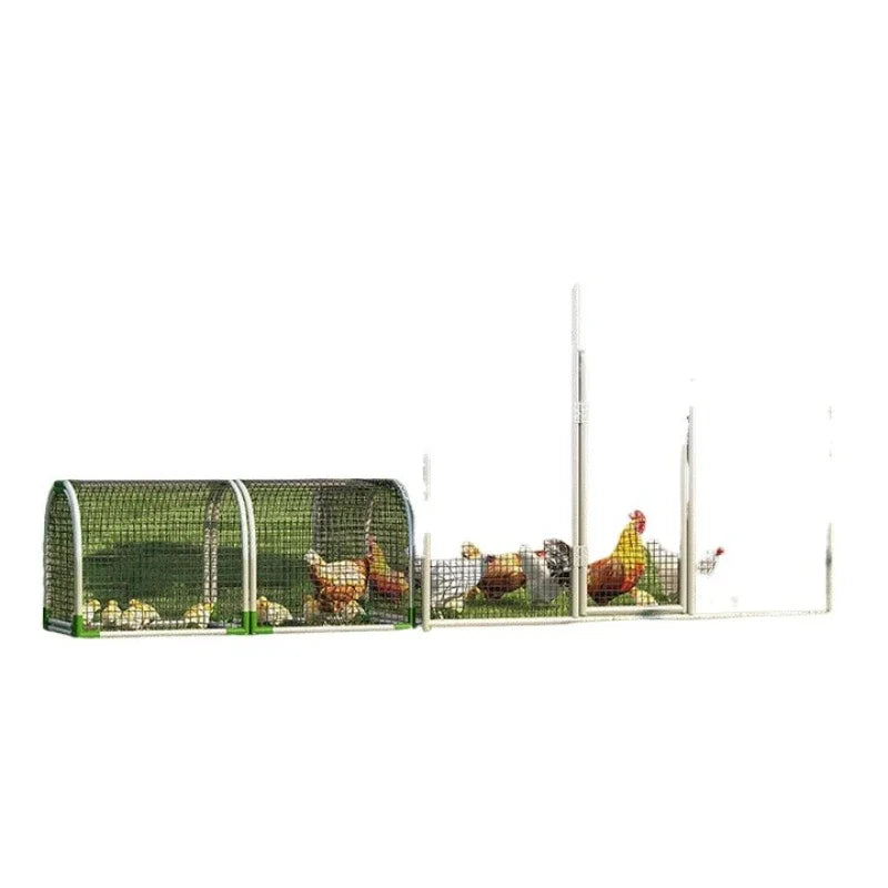 Walking chicken cage tunnel outdoor track cute pet wire running chicken cage large , duck and goose