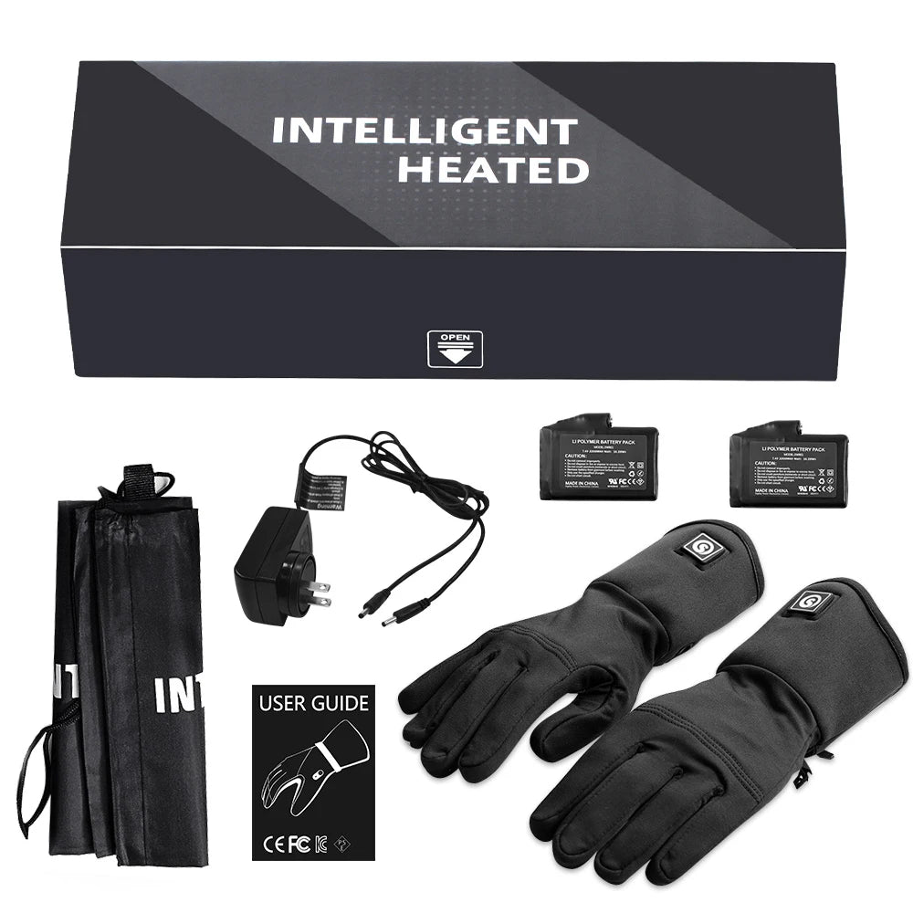 SAVIOR Winter Thermal Heated Gloves For Adult Goatskin Leather Wind Waterproof Rechargeable Battery Warm Hand Ski Gloves 3 Gears