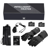 SAVIOR Winter Thermal Heated Gloves For Adult Goatskin Leather Wind Waterproof Rechargeable Battery Warm Hand Ski Gloves 3 Gears