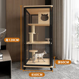 AA No panoramic cat villa household cat cage indoor solid wood balcony direct sales cat cage