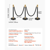 SucceBuy Stanchions 6 Pcs Crowd Control Barriers 4 Velvet Ropes Stainless Steel Stanchion Post Queue w/ Fillable Base for Party