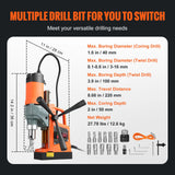 SucceBuy1450W Magnetic Drill 2" Boring Diameter 12500/12800N Portable Electric Mag Drill Press 800 RPM Magnetic Drilling Machine