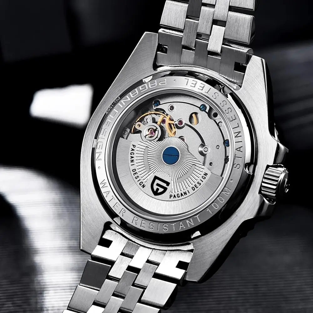 PAGANI DESIGN PD-1662 Luxury GMT Men Mechanical Wristwatch Sapphire Glass Stainless Steel 100M Waterproof Automatic Watches