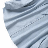 Birdtree, 100% Silk Jacquard Blouse, Spun Silk Loose Tops, Women's Hooded Full Sleeve Blue Shirt, 2026 Spring New T62004JF