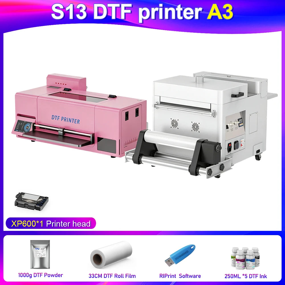 OYfame A3 XP600 DTF Printer with Oven Impreesora DTF Textile A3 Automatic Cleaning White Circulation for tshirt printing machine