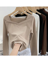 Women Turtleneck Full Sleeve Folds T Shirts Lady High Quality Elegant Elastic Tops Tees Female T-Shirt