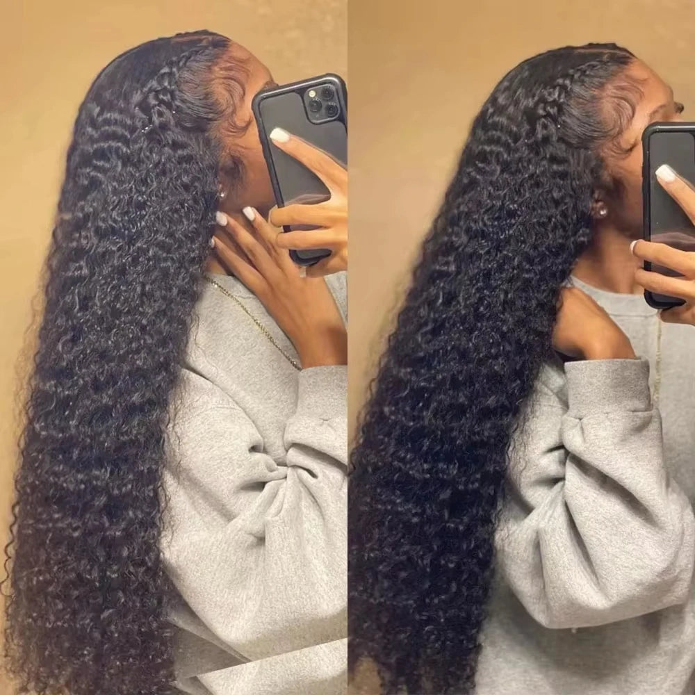 13x4 13x6 HD Transparent Lace Deep Wave Frontal Wig 40-42Inch