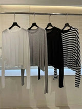 New Modal Long T-shirt Women Summer Korean Style Sun Protection Soft Skin Shirt Loose Outerwear Air Conditioner Clothing