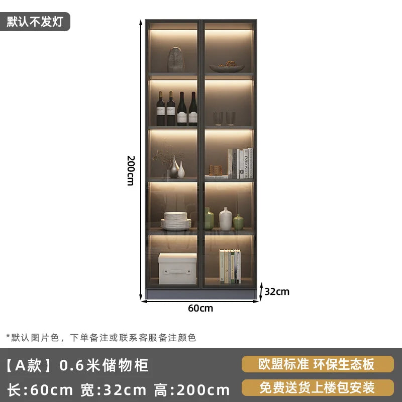 Customized sideboards, high cabinets, light luxury, modern living room storage cabinets, wine cabinets, integrated wall-walled