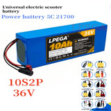 10S2P 21700 5C power lithium battery pack 36V 100% 10.0Ah rechargeable 500W for electric scooters, bicycles, motorcycles