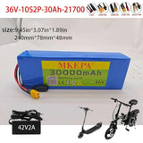 10S2P 36V 30Ah Suitable for Motorcycle Electric Bicycle 21700 5C Rechargeable Lithium Battery Pack, Suitable for Scooter BMS