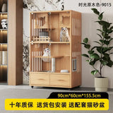Cat nest cat villa solid wood household indoor litter box with toilet integrated cabinet luxury large cat house