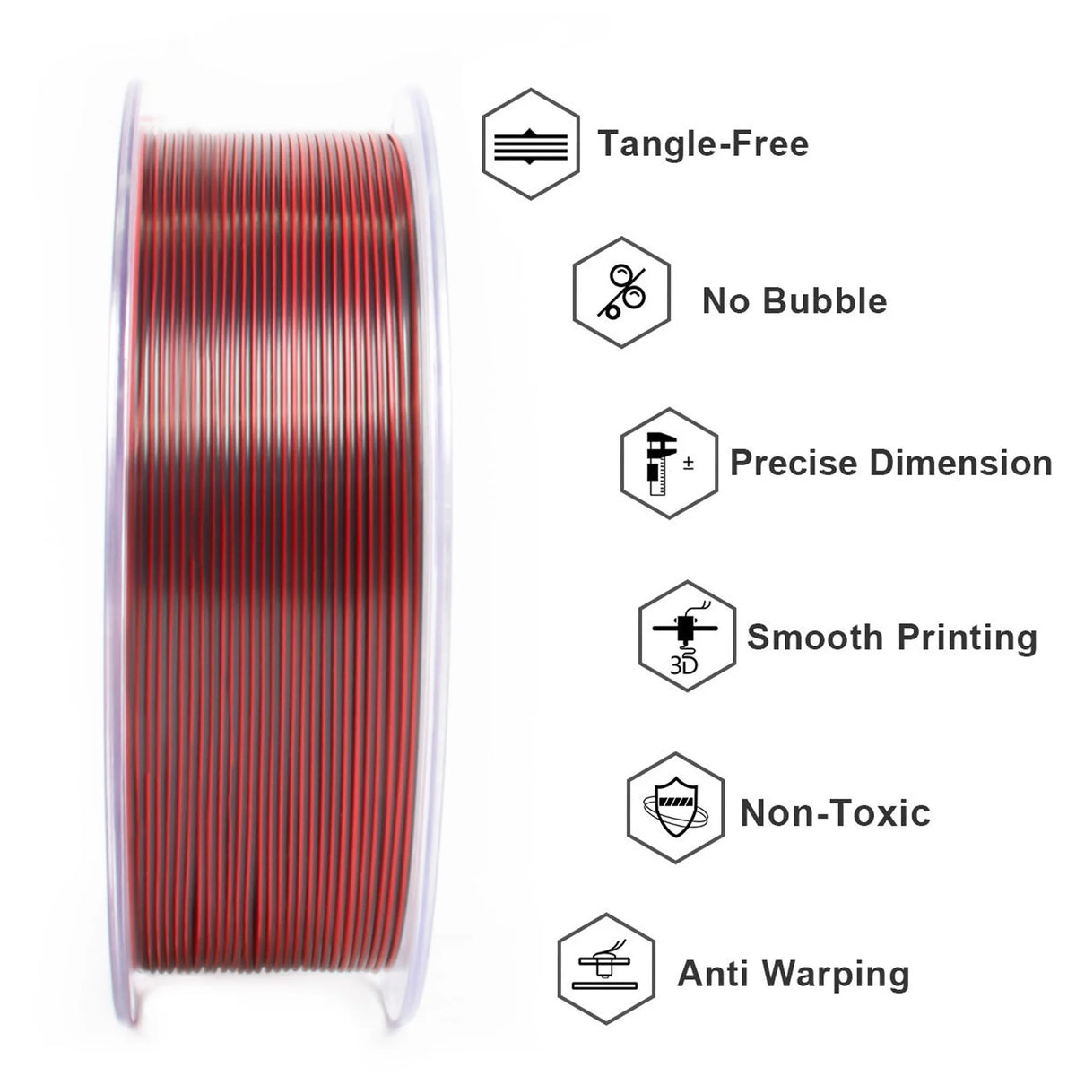 Geeetech 5Kg Three Tri Color Silk PLA Filament , 3D Filament 1,75 mm Spool Wire  (+/-0.03mm) Vacuum packaging, special color