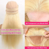 5x5 Glueless Wig Human Hair 613 Honey Blonde Colored Lace Closure Wig Bone Straight Ready to Go Wig Human Hair Ready to Wear
