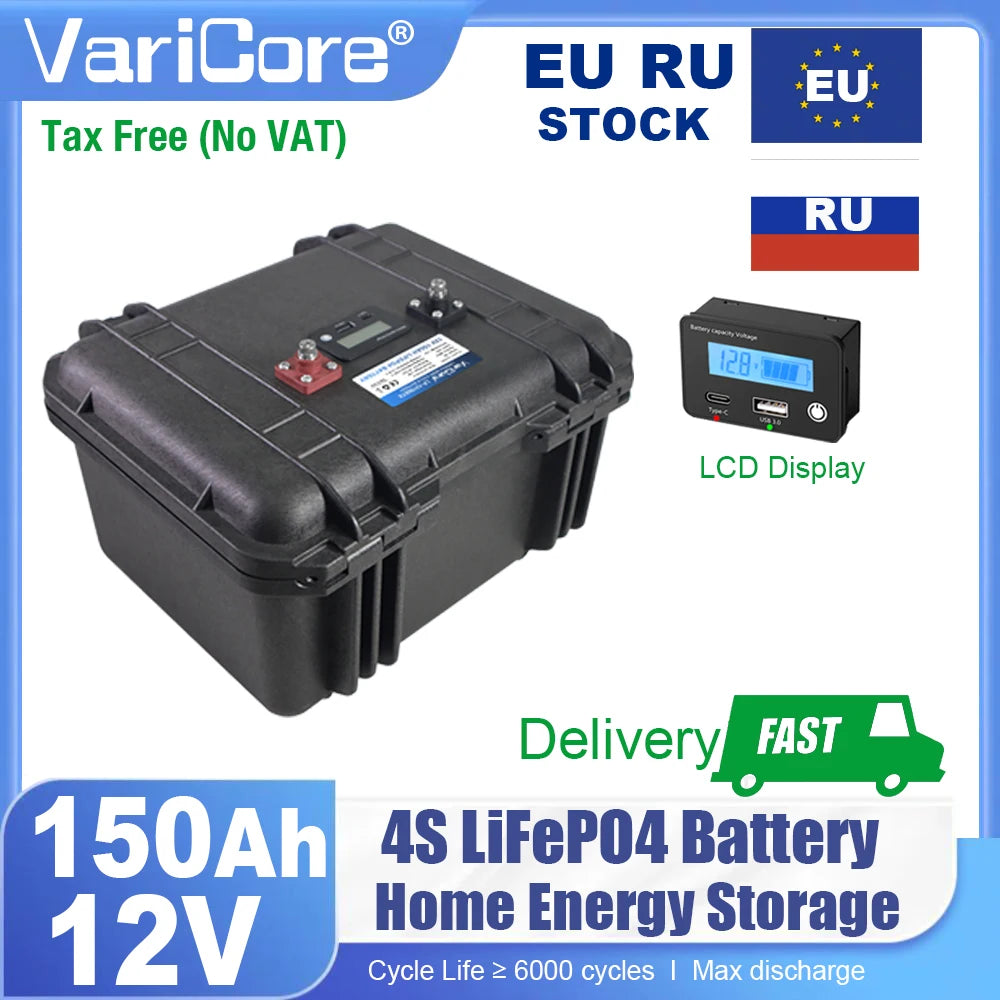 VariCore 12V/12.8v 340Ah 360Ah 180Ah 120Ah 100Ah 4s LiFePO4 Battery Lithium Iron Phosphate Batteries for RV Golf Cart Tax Free