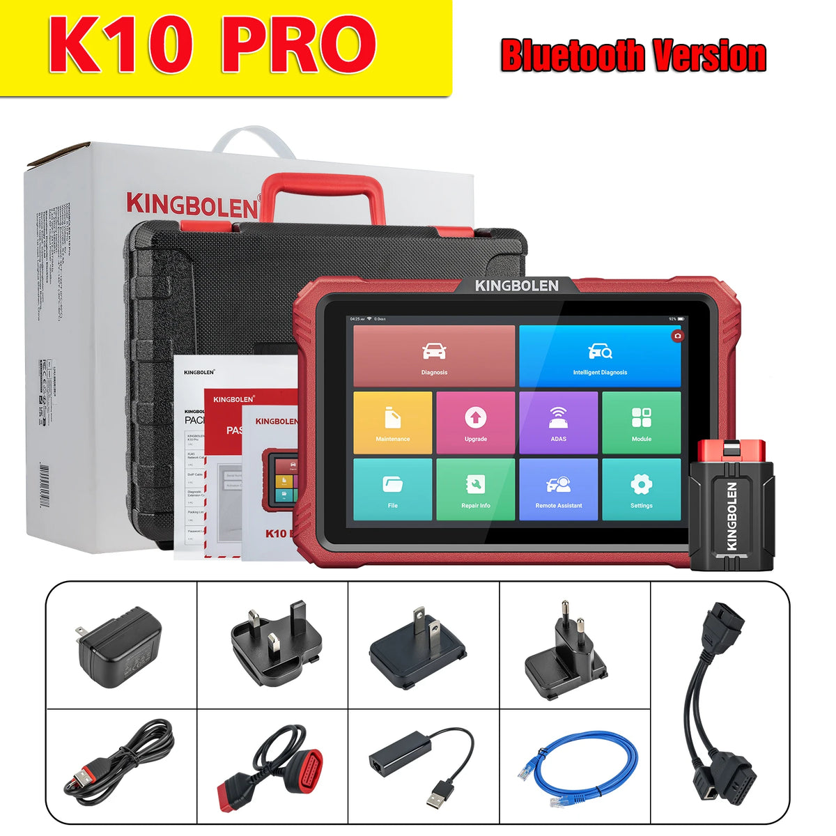 KINGBOLEN K10 PRO ELITE OBD2 Scanner ECU Coding 40+ Service CANFD FCA All System Diagnostic Tool Active Test 2 Year Free Update