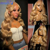 Body Wave Human Hair Wigs 27 Honey Blonde 13X6 Hd Lace Frontal Wig 13X4 Human Hair 250 Density Colored Preplucked Brazilian Wigs