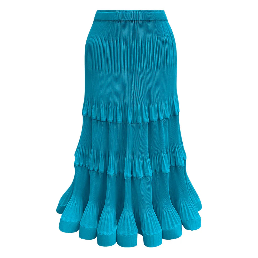 Pleated T-Shirt Top 2026 Summer New Ruffled Sleeveless Vest Simple Elegant Fashion Cake Skirt Elegant Women Travel Outfit