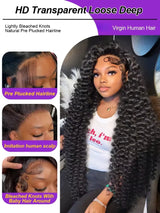 250 Density Loose Wave 13x6 HD Lace Front Human Hair Wig Brazilian 30 40 Inch Curly Wigs Deep Wave 13x4 Lace Frontal Wig